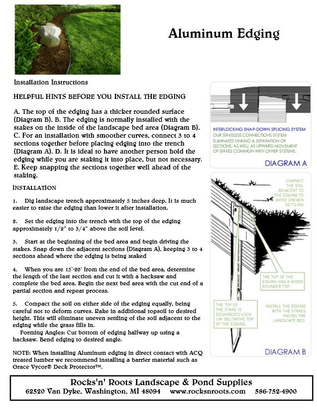 Aluminum Edging Installation Rocks 'n' Roots